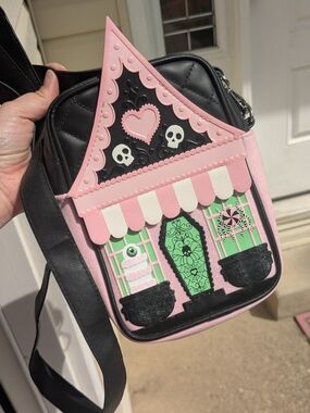 Pink Haunted House Crossbody Bag with Green Accents Bath & Body Works Purse